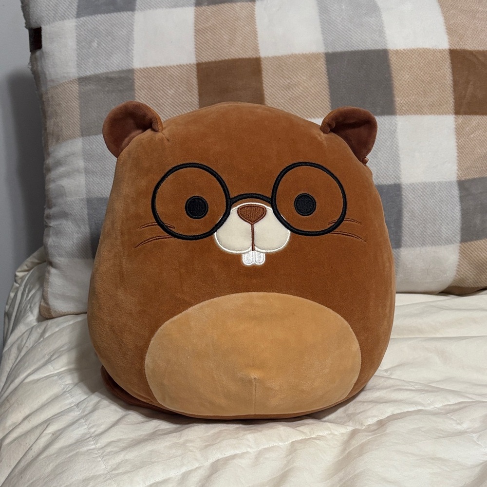 2/$25 | 12” Chip the Beaver Squishmallow/ W glasses
